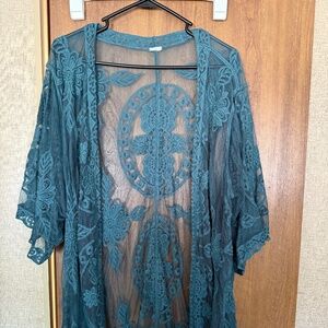 Blue lace duster